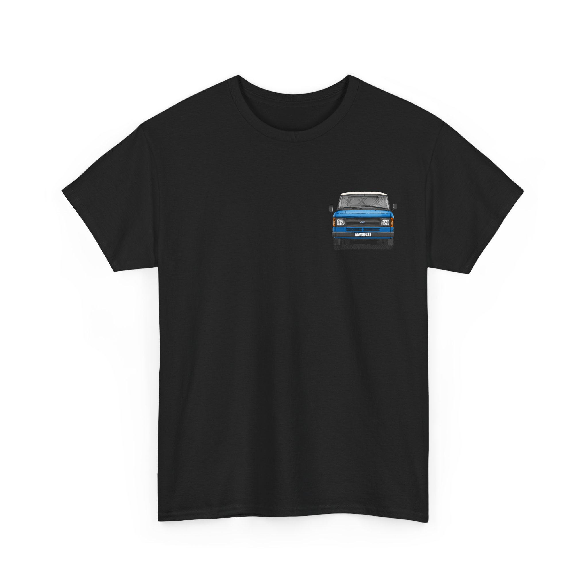 T-Shirt, Ford Transit Mk2, Strichzeichnung klein, Blau, eigenes Kennzeichen möglich – Bild 8