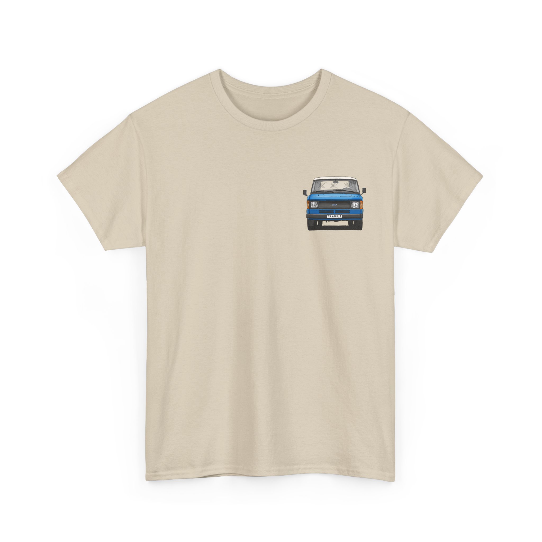 T-Shirt, Ford Transit Mk2, Strichzeichnung klein, Blau, eigenes Kennzeichen möglich – Bild 2
