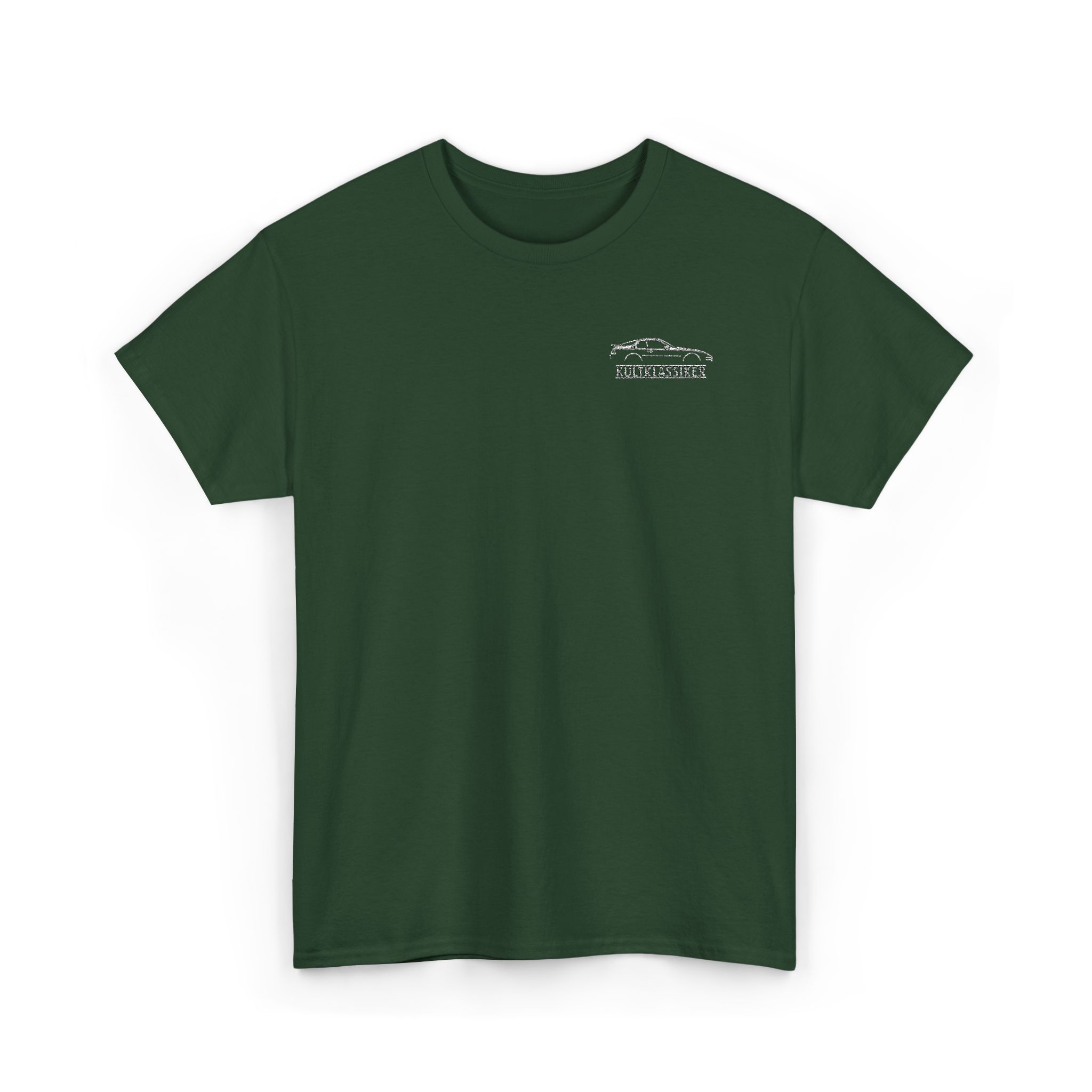 T-Shirt, Stickerei links, Porsche 968 Coupe, Text KULTKLASSIKER, Weiße Schrift – Bild 6