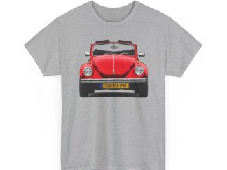T-Shirt, VW Käfer Cabrio, 1302, Strichzeichnung, Rot, 01-FJ-PH