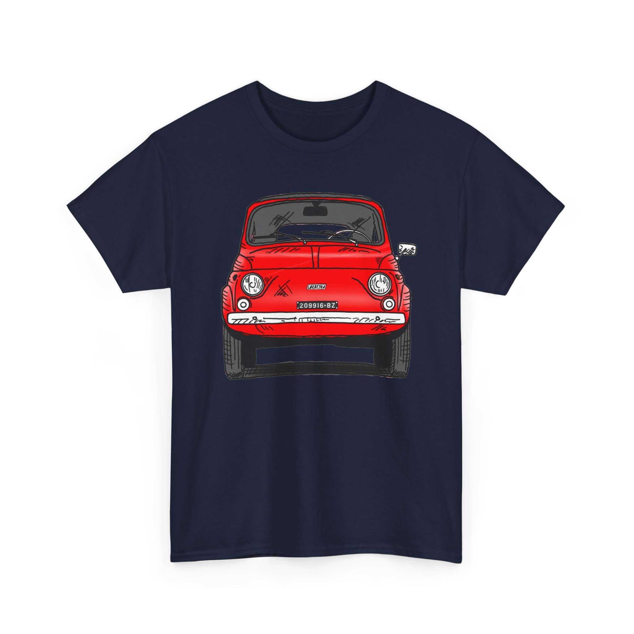 T-Shirt, Fiat 500 Cinquecento, Strichzeichnung, Rot, 209916 BZ – Bild 8