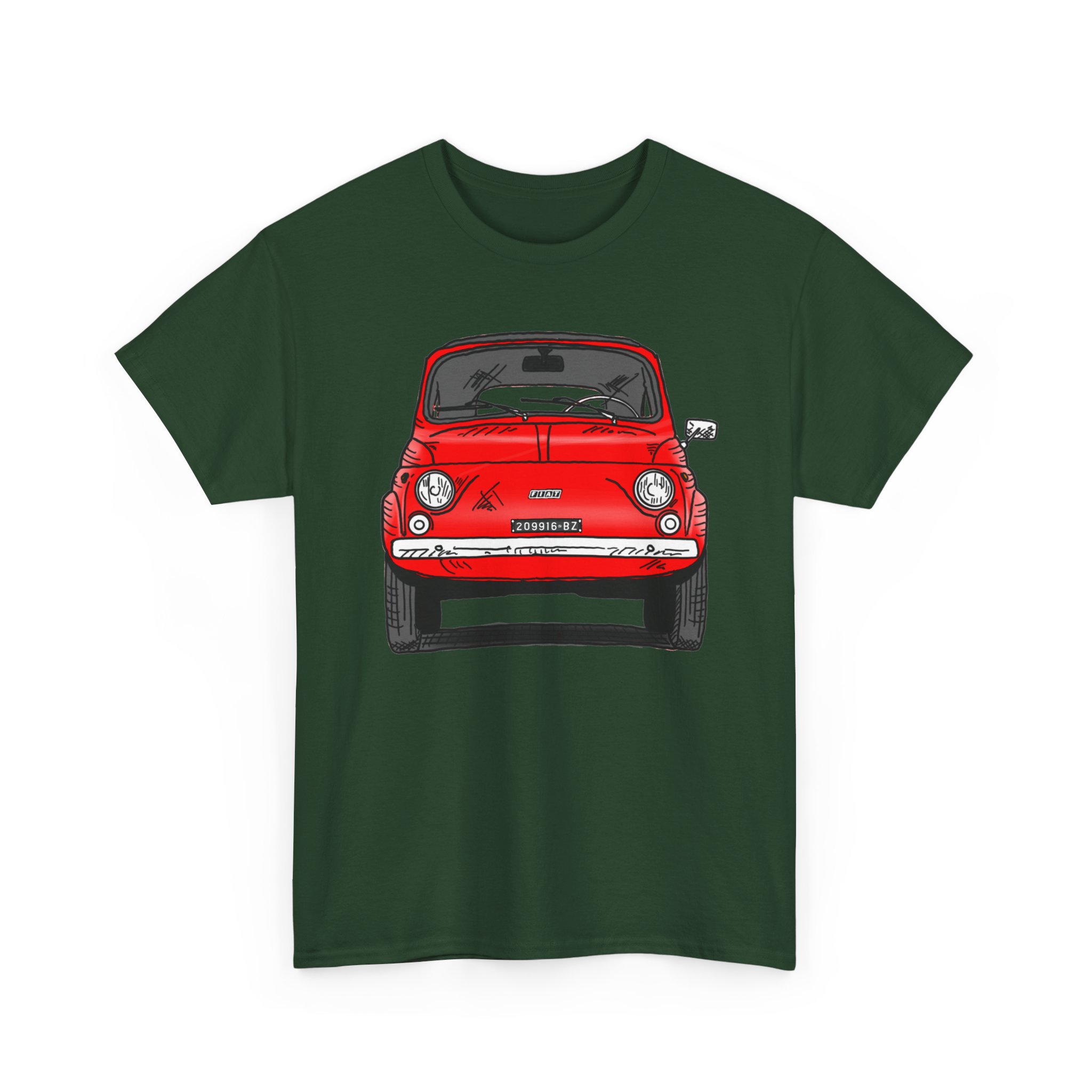 T-Shirt, Fiat 500 Cinquecento, Strichzeichnung, Rot, 209916 BZ – Bild 10