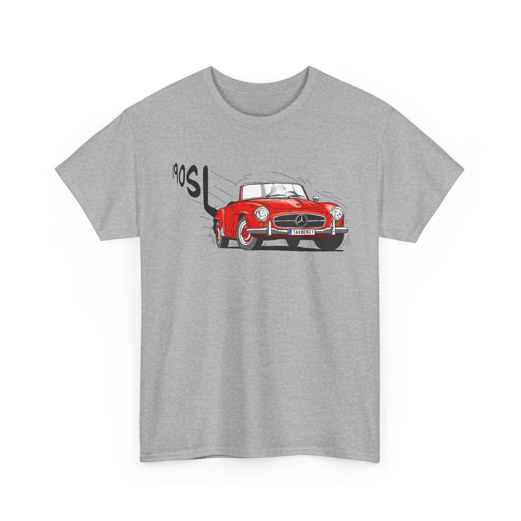 T-Shirt, Mercedes 190 SL, Strichzeichnung, Rot, TA BENZ 1 – Bild 4