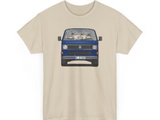 VW T3, Bulli, VW Bus, Strichzeichnung, Blau, BZ JL 968H