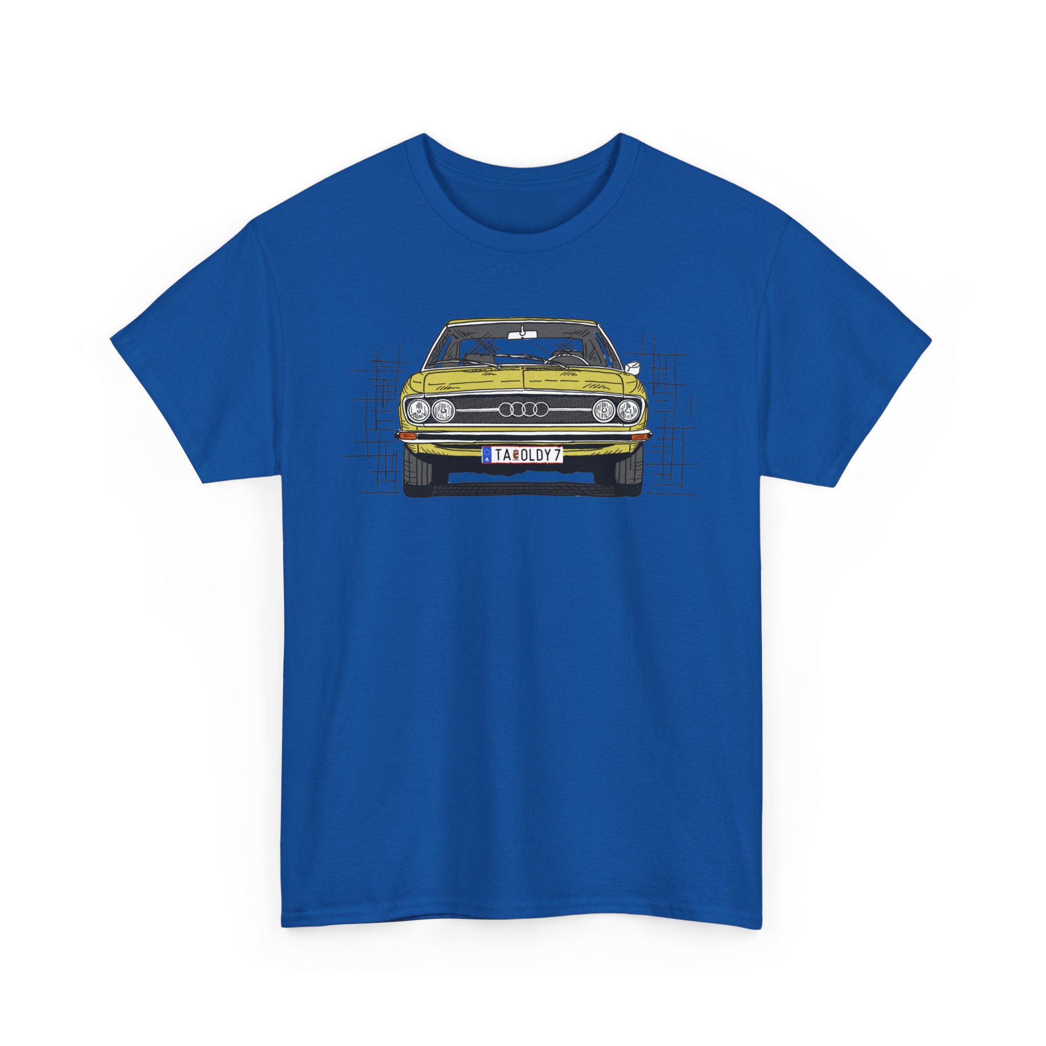 T-Shirt, Audi 100 C1, Strichzeichnung, Gelb, TA OLDY 7 – Bild 8
