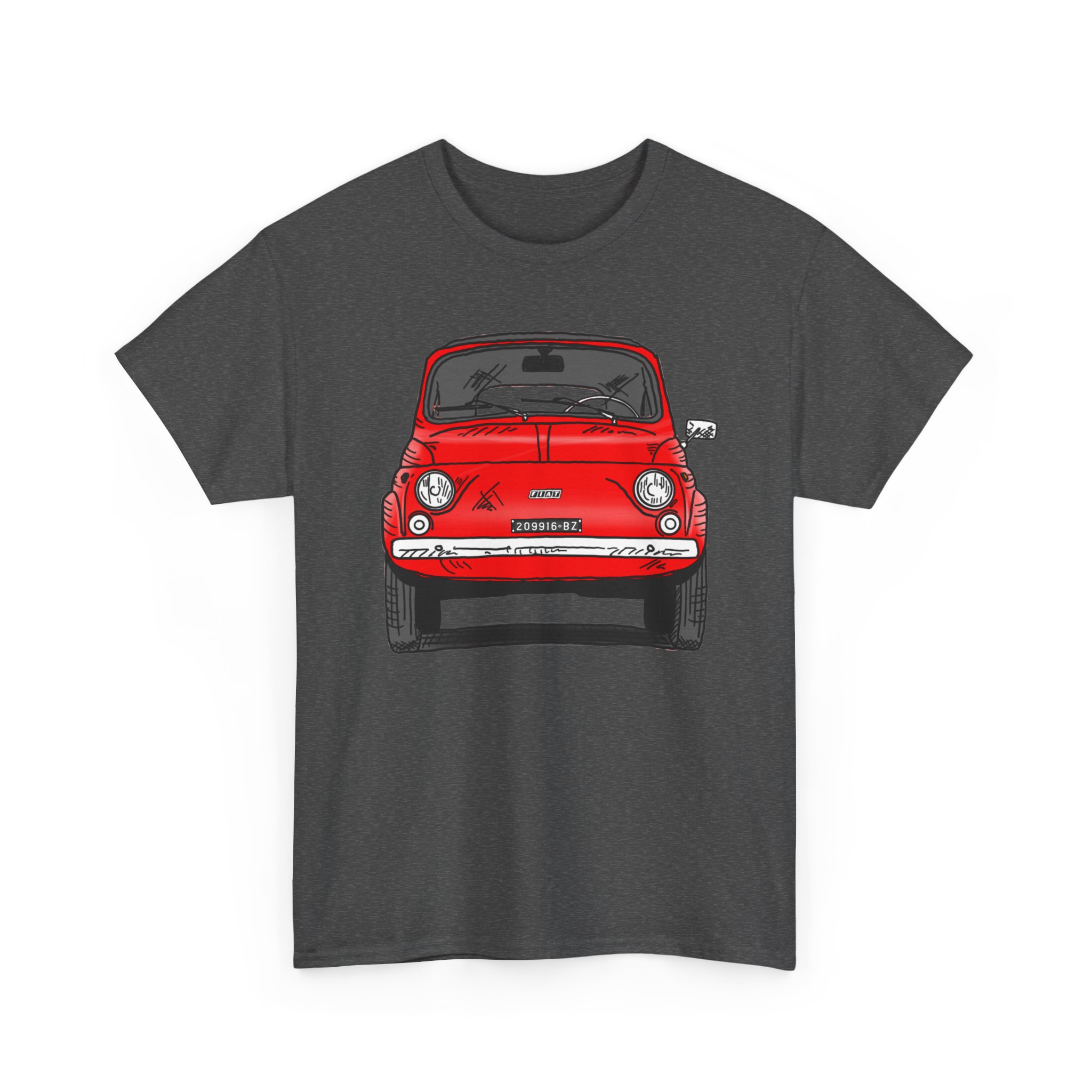 T-Shirt, Fiat 500 Cinquecento, Strichzeichnung, Rot, 209916 BZ – Bild 6