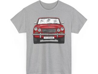 T-Shirt, Triumph Vitesse Cabrio, Strichzeichnung, Rot, eigenes Kennzeichen möglich