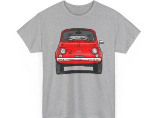 T-Shirt, Fiat 500 Cinquecento, Strichzeichnung, Rot, 209916 BZ