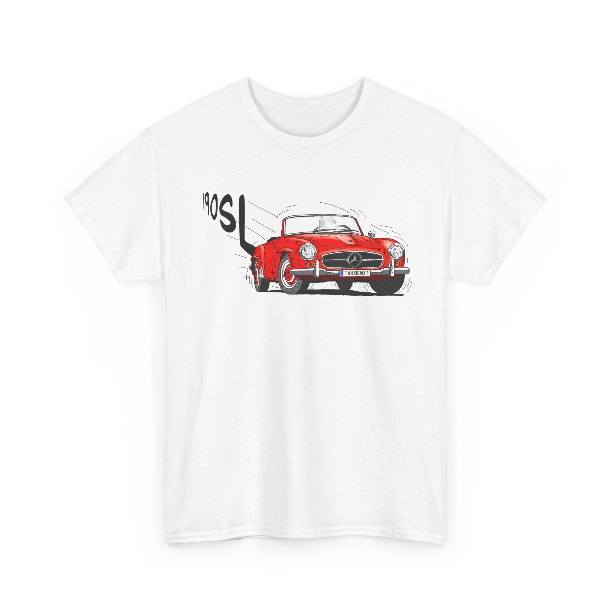 T-Shirt, Mercedes 190 SL, Strichzeichnung, Rot, TA BENZ 1 – Bild 2