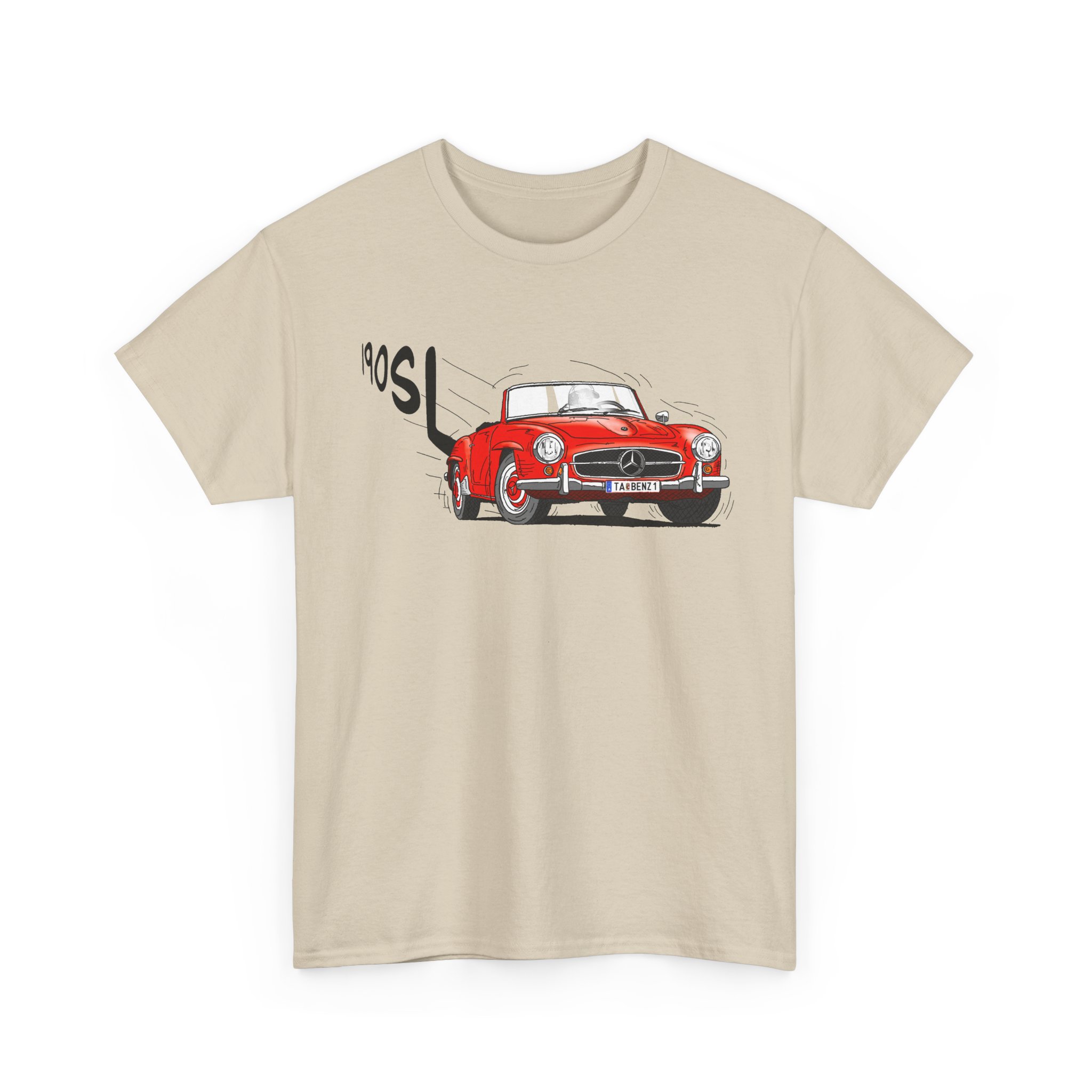 T-Shirt, Mercedes 190 SL, Strichzeichnung, Rot, TA BENZ 1 – Bild 3