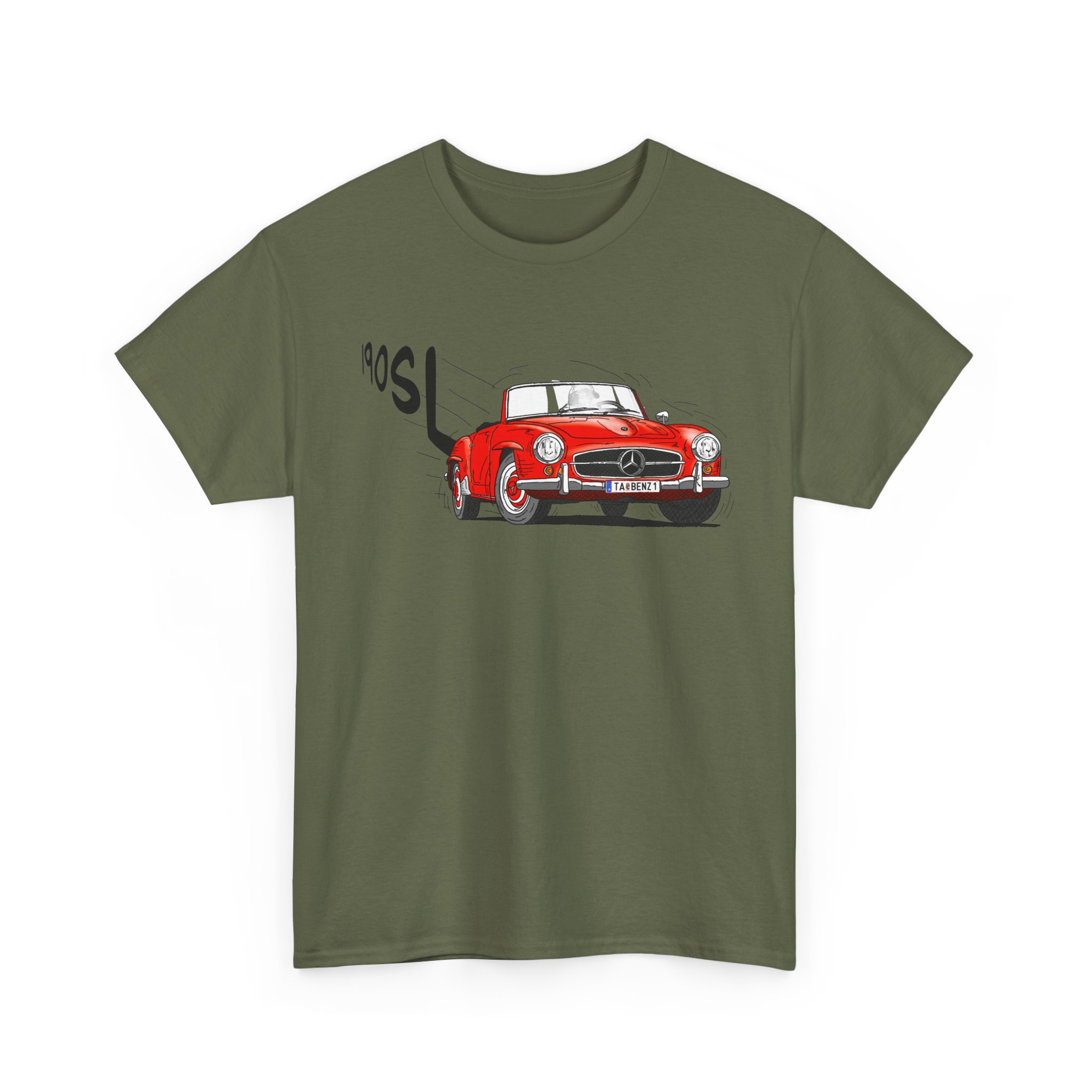 T-Shirt, Mercedes 190 SL, Strichzeichnung, Rot, TA BENZ 1 – Bild 5