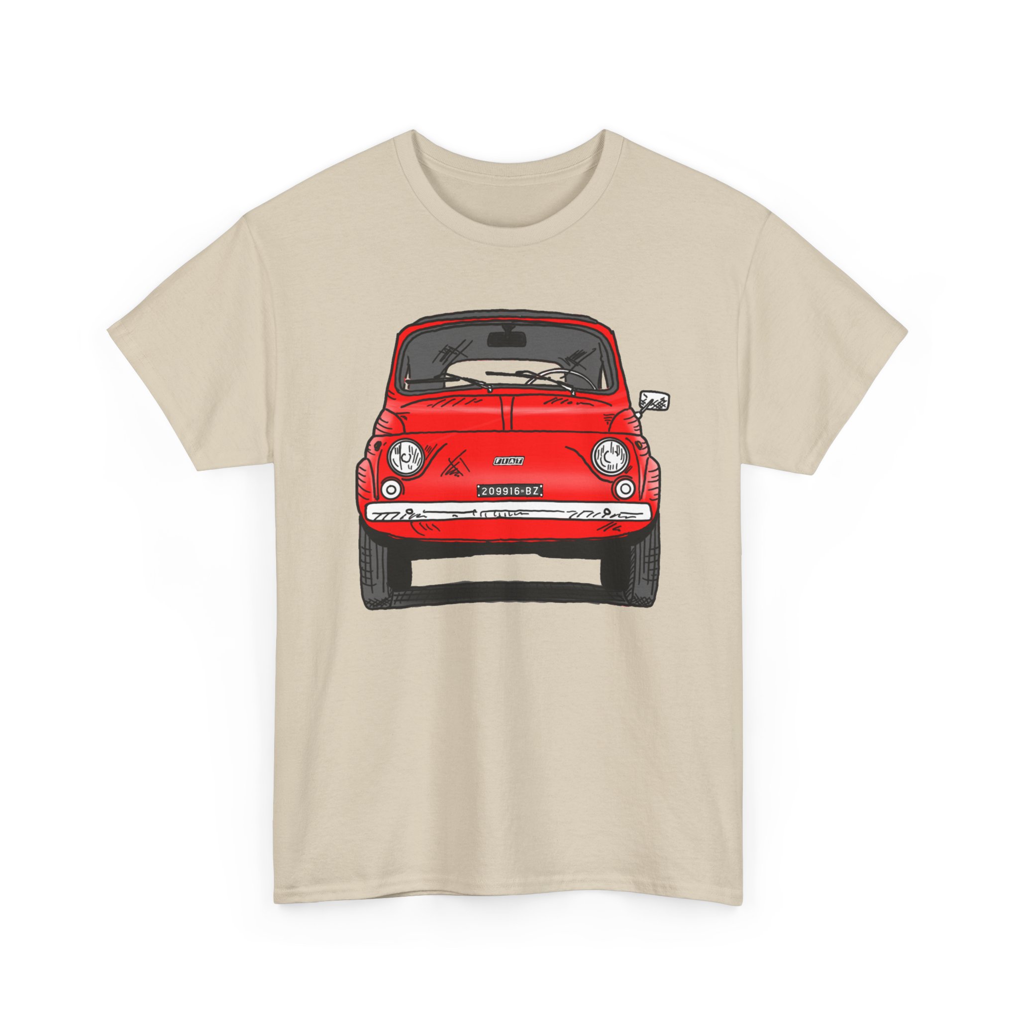 T-Shirt, Fiat 500 Cinquecento, Strichzeichnung, Rot, 209916 BZ – Bild 4