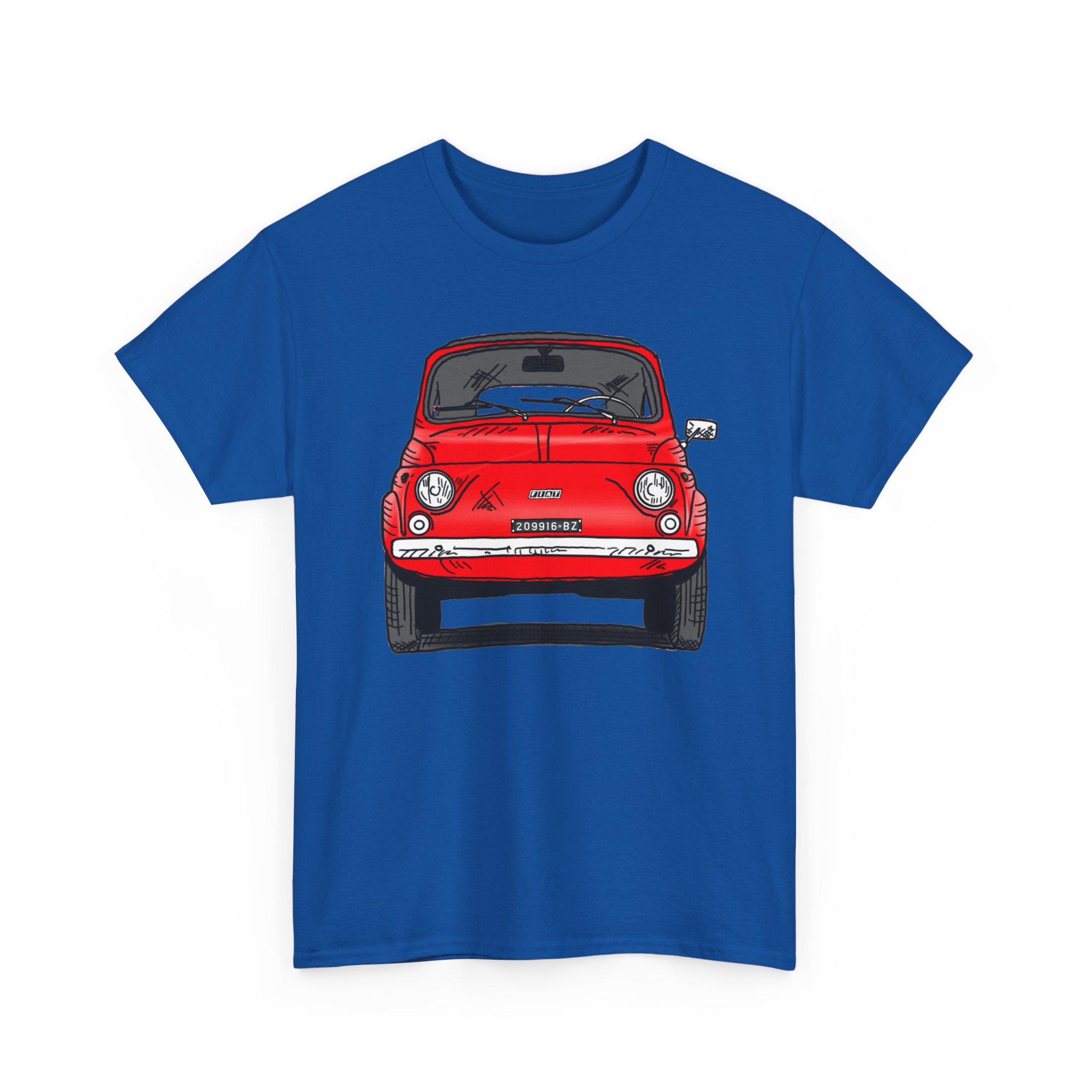 T-Shirt, Fiat 500 Cinquecento, Strichzeichnung, Rot, 209916 BZ – Bild 7