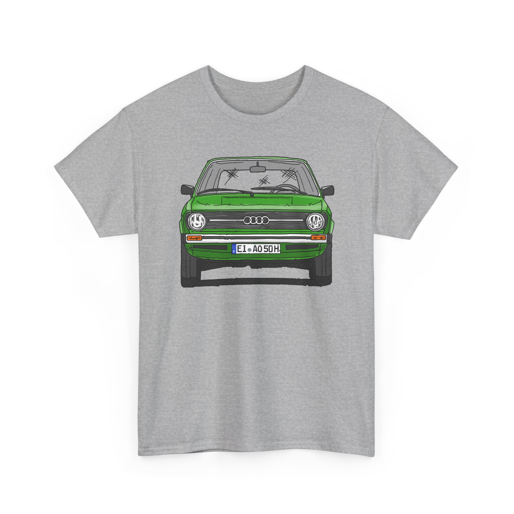T-Shirt, Audi 50, Strichzeichnung, Cliffgrün, EI AO 50 H – Bild 4