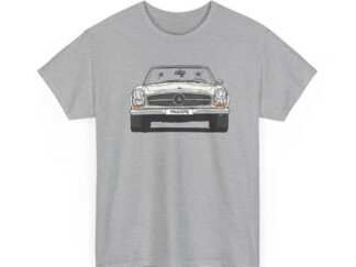 T-Shirt, Mercedes W113 Pagode, Strichzeichnung, Weiß