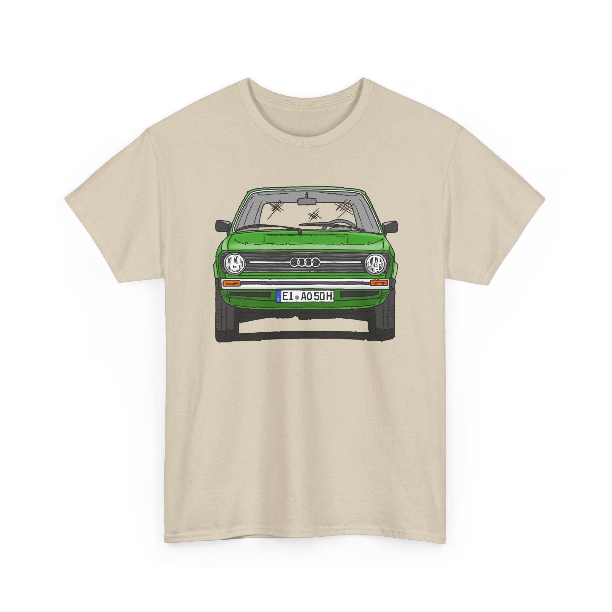T-Shirt, Audi 50, Strichzeichnung, Cliffgrün, EI AO 50 H – Bild 3