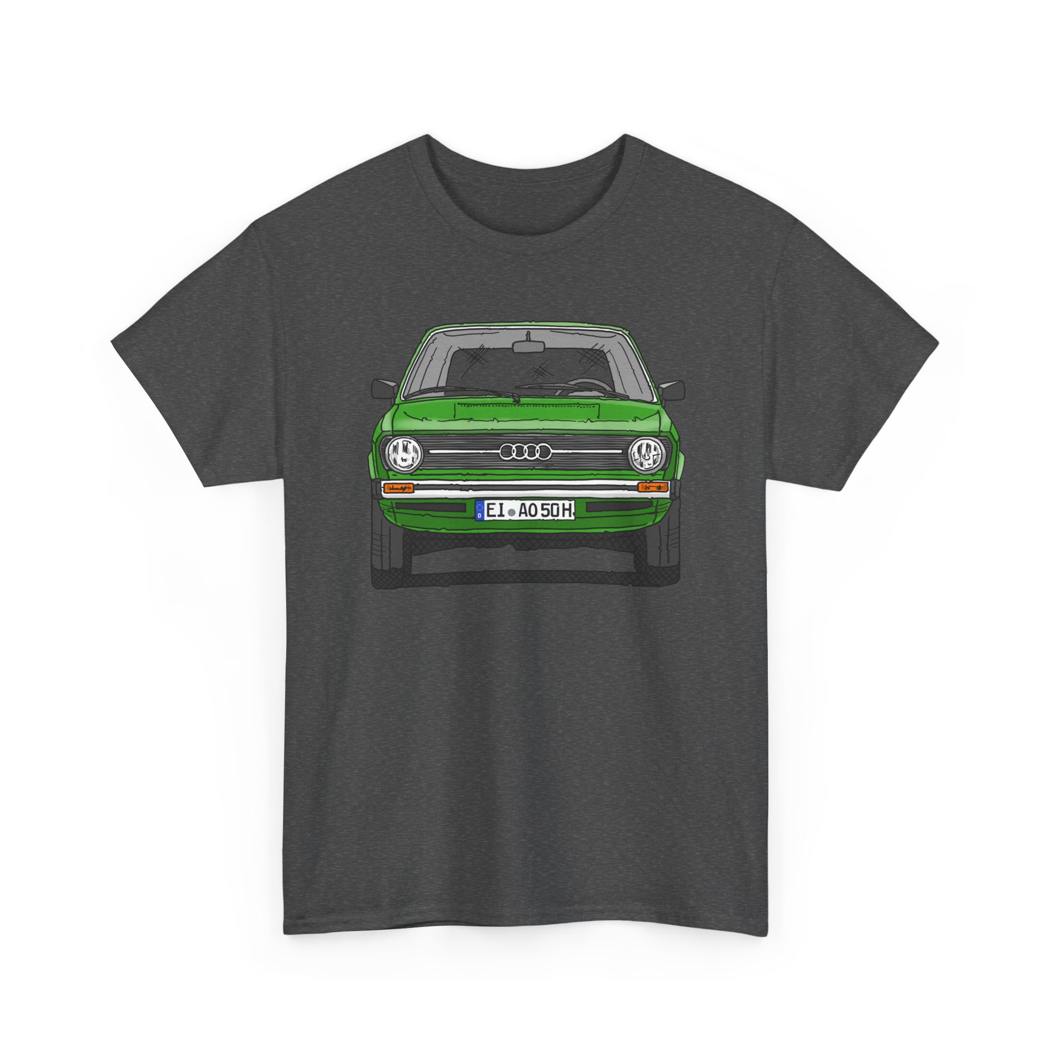 T-Shirt, Audi 50, Strichzeichnung, Cliffgrün, EI AO 50 H – Bild 7