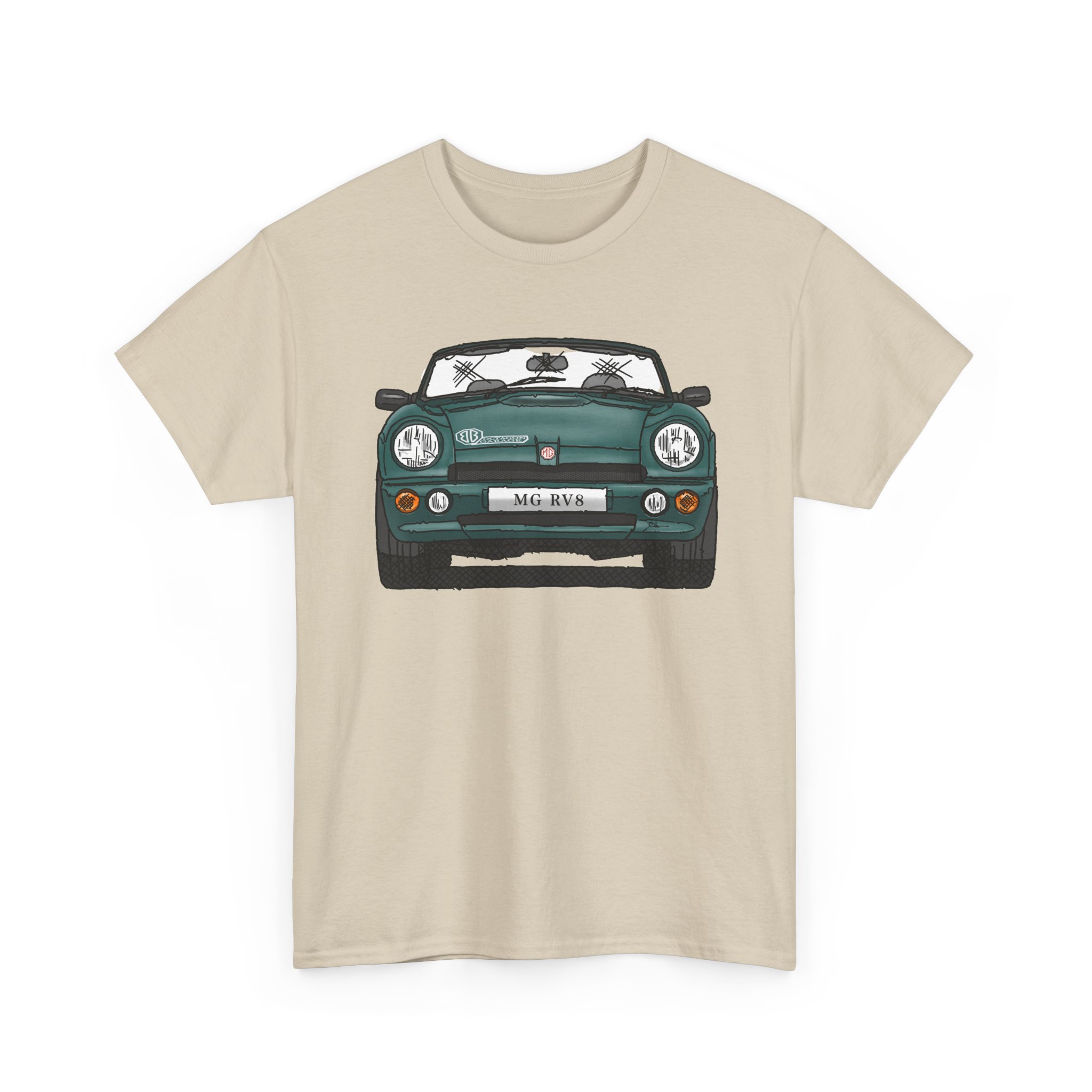 T-Shirt, MG RV8, Strichzeichnung, Grün – Bild 4