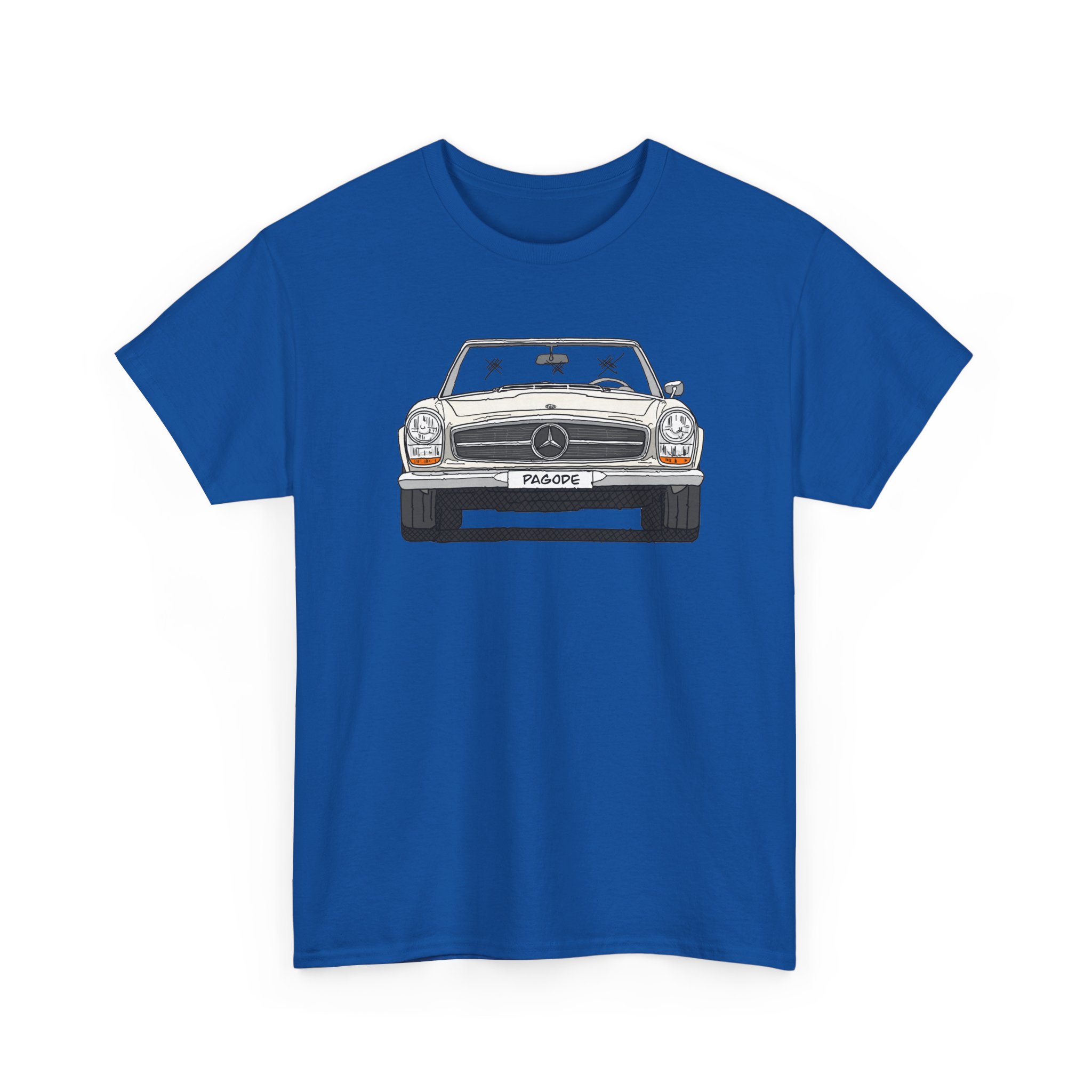 T-Shirt, Mercedes W113 Pagode, Strichzeichnung, Weiß – Bild 8