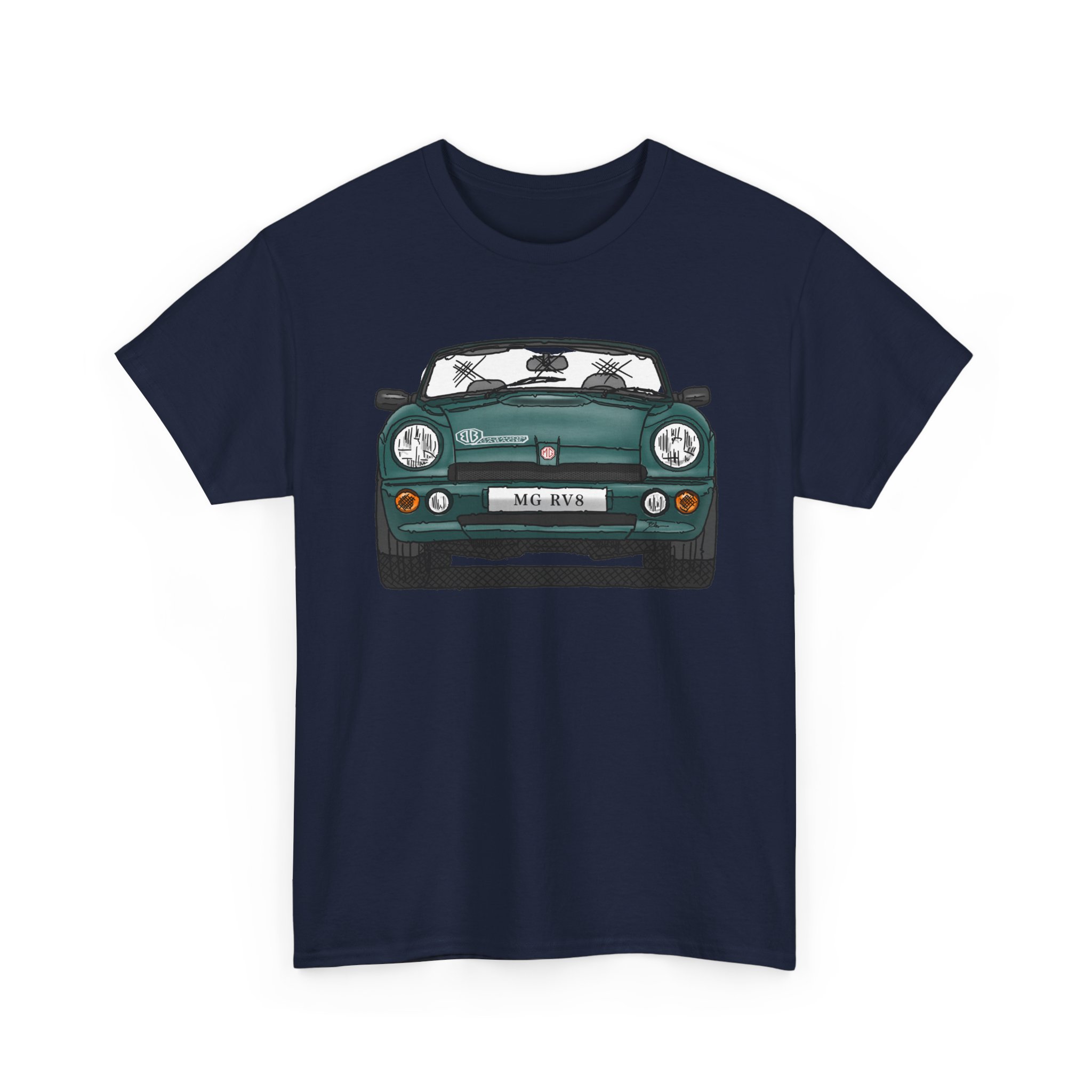 T-Shirt, MG RV8, Strichzeichnung, Grün – Bild 9