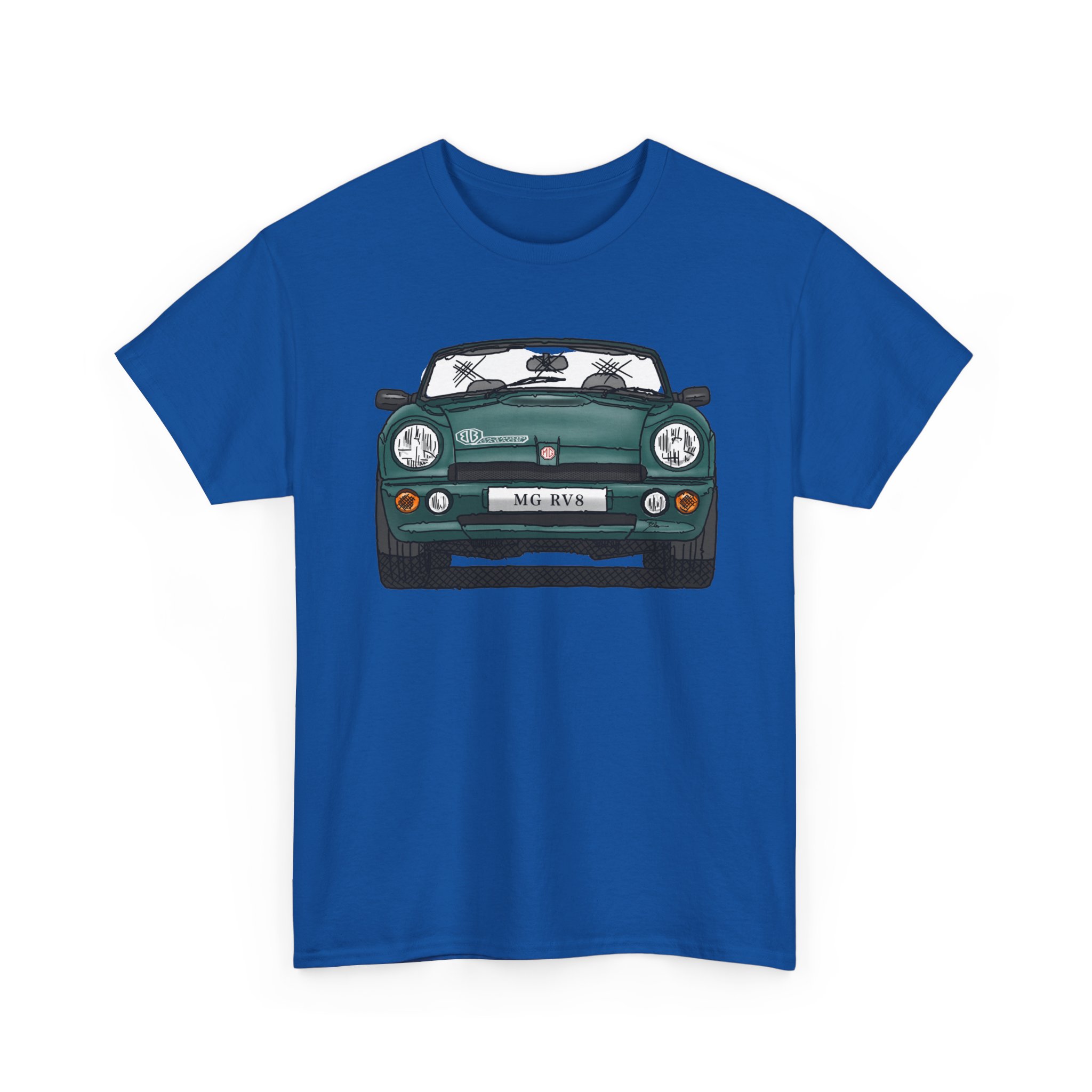 T-Shirt, MG RV8, Strichzeichnung, Grün – Bild 8