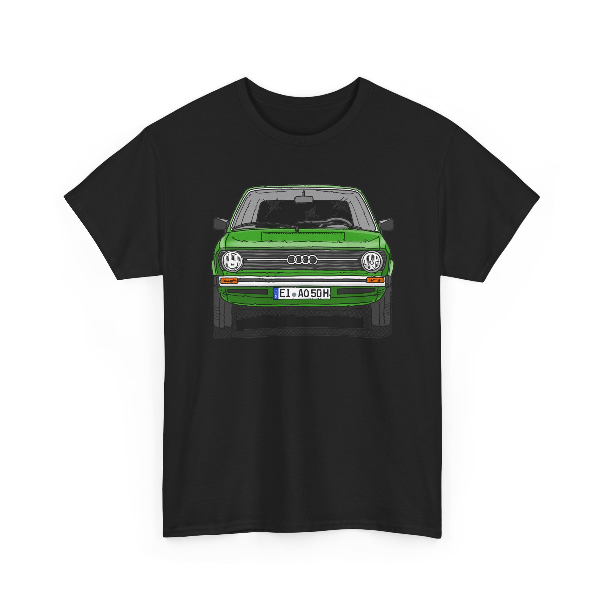 T-Shirt, Audi 50, Strichzeichnung, Cliffgrün, EI AO 50 H – Bild 2