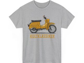 T-Shirt, Simson Schwalbe KR51/1, Strichzeichnung, Senfgelb, Schriftzug KULTKLASSIKER